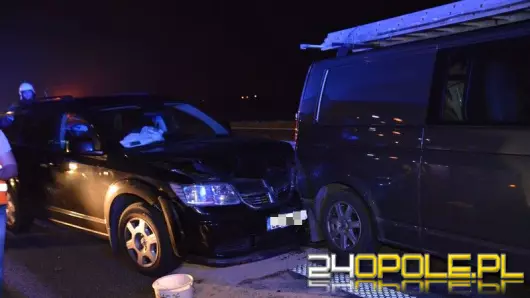 Zderzenie 4 samochodów na autostradzie A4