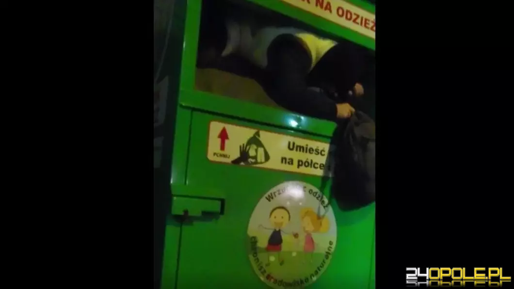 Poszukiwany odnaleziony w kontenerze na odzież