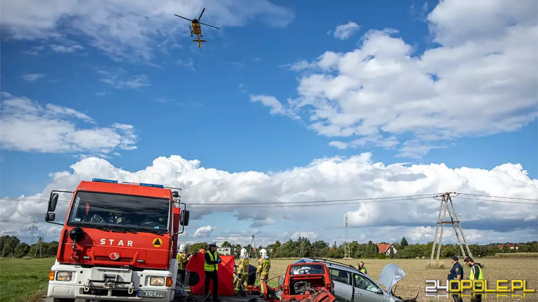 Poważny wypadek w Kuniowie. Lądował śmigłowiec LPR