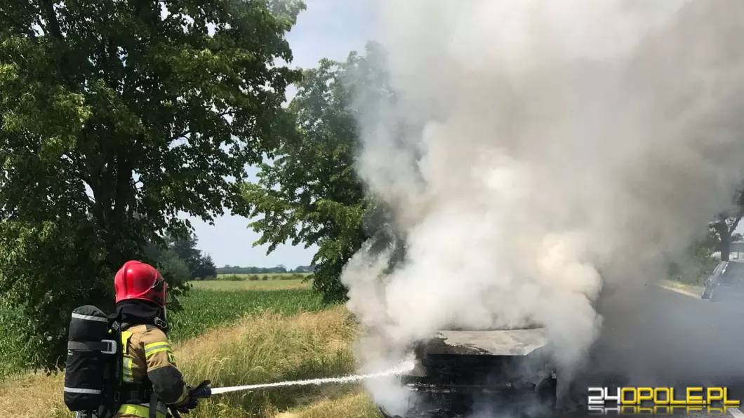 Pożar samochodu osobowego w Namysłowie