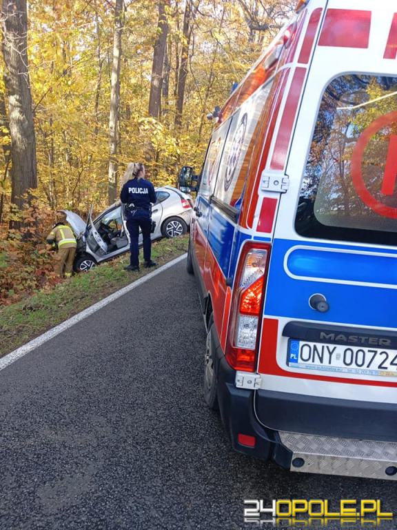 Wypadek na trasie Łambinowice-Szadurczyce. Jedna osoba przewieziona do szpitala