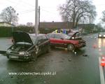 Zderzenie trzech samochodów 