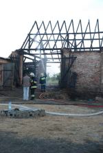 Pożar stodoły w Sadach