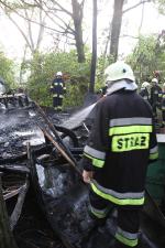 Pożar domku letniskowego