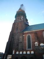 Paliła się wieża opolskiej katedry