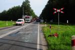 Karambol 4 pojazdów na przejeździe kolejowym
