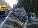 Kierowca ciężarówki ucierpiał w wypadku