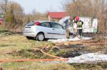 Samochód zajął się od wypalanych traw