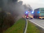 Ciężarówka zapaliła się podczas jazdy