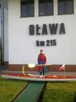 Emeryt na kajaku już na półmetku rejsu Odrą