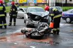 Zderzenie samochodu i motocykla na Chabrach