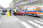 Motorowerzysta ranny po zderzeniu z samochodem