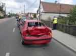 Zderzenie trzech aut na ulicy Wiejskiej
