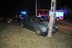 Po pijaku wjechał w słup energetyczny. Miał ponad 3 promile