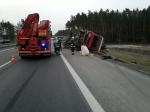W ciężarówce jadącej autostradą odpadło koło