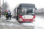 Pożar w autobusie MZK. Pasażerowie zdążyli uciec przed ogniem.