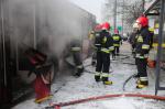 Pożar w autobusie MZK. Pasażerowie zdążyli uciec przed ogniem.