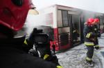 Pożar w autobusie MZK. Pasażerowie zdążyli uciec przed ogniem.