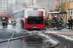 Pożar w autobusie MZK. Pasażerowie zdążyli uciec przed ogniem.