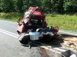 Wypadek osobówki i dwóch ciężarówek pod Nysą