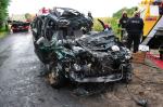 Kierowca mitsubishi zginął w czołowym zderzeniu