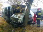 Autobus uderzył w drzewo, 6 osób trafiło do szpitala