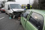 Dostawczy fiat i daewoo matiz zderzyły się na ul. Oleskiej