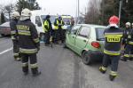 Dostawczy fiat i daewoo matiz zderzyły się na ul. Oleskiej