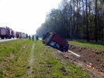 Ciężarówka przewróciła się na autostradzie A4