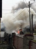 Koparka spłonęła w Głogówku