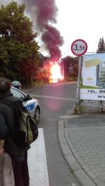 Na Zaodrzu spłonął drewniany garaż