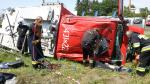 Groźny wypadek wozu strażackiego w Kluczborku