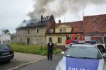 Pożar opuszczonego budynku w Lewinie Brzeskim