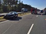 Groźny wypadek na A4. Mazda zderzyła się z ciężarówką.