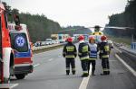 Wypadek na autostradzie A4. W akcji śmigłowiec LPR.