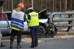 Wypadek na autostradzie A4. W akcji śmigłowiec LPR.