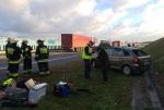 Citroen dachował na autostradzie A4