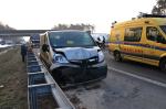 Zderzenie dwóch busów na autostradzie A4. Ranne 3 osoby.