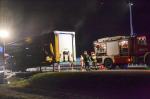 Nocny pożar naczepy na autostradzie A4