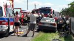 Wypadek na DW 414 we Wrzoskach. Zderzenie TIR-a z osobówką