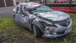 Dachowanie mazdy na autostradzie A4