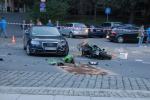 Zderzenie audi z motocyklem na Piastowskiej