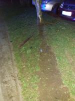 Cieszyńska. Kierowca rozbił samochód i uciekł z miejsca zdarzenia