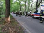 Wypadek na trasie Kup-Murów. Auto osobowe uderzyło w drzewo