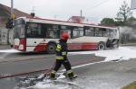 Pożar autobusu MZK na ulicy Tysiąclecia. Skrzyżowanie Częstochowska - Tysiąclecia zablokowane