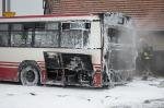 Pożar autobusu MZK na ulicy Tysiąclecia. Skrzyżowanie Częstochowska - Tysiąclecia zablokowane