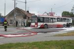 Pożar autobusu MZK na ulicy Tysiąclecia. Skrzyżowanie Częstochowska - Tysiąclecia zablokowane