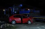 Wrzoski: auto osobowe uderzyło w naczepę TIR-a, droga we Wrzoskach zablokowana