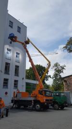 Aktorka Joanna Kulig na planie filmowym w Kluczborskim szpitalu