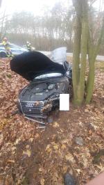 Wypadek w Smolarni. Kierowca pod wpływem alkoholu